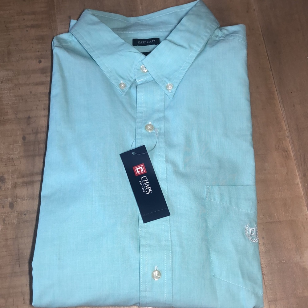 Ralph Lauren Chaps Aqua Men’s XL Long Sleeve Polo Dress Shirt NWT
